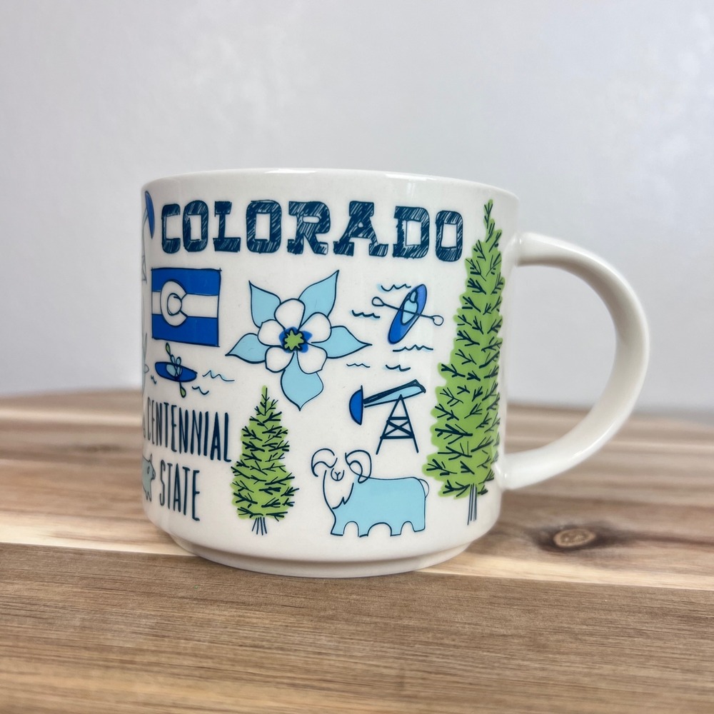 Starbucks Mug Colorado 14oz White Ceramic Been There Series Centennial State